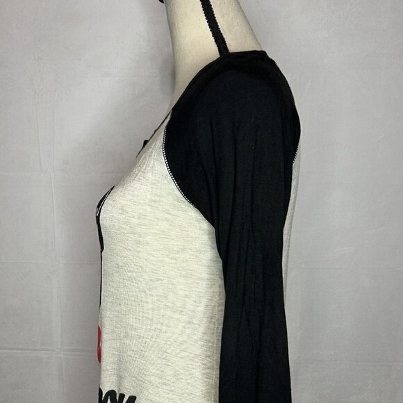 Pardon My French Dog Raglan Sleeve Rayon Blend Stretch T-shirt Size S NEW NWT - Picture 5 of 6